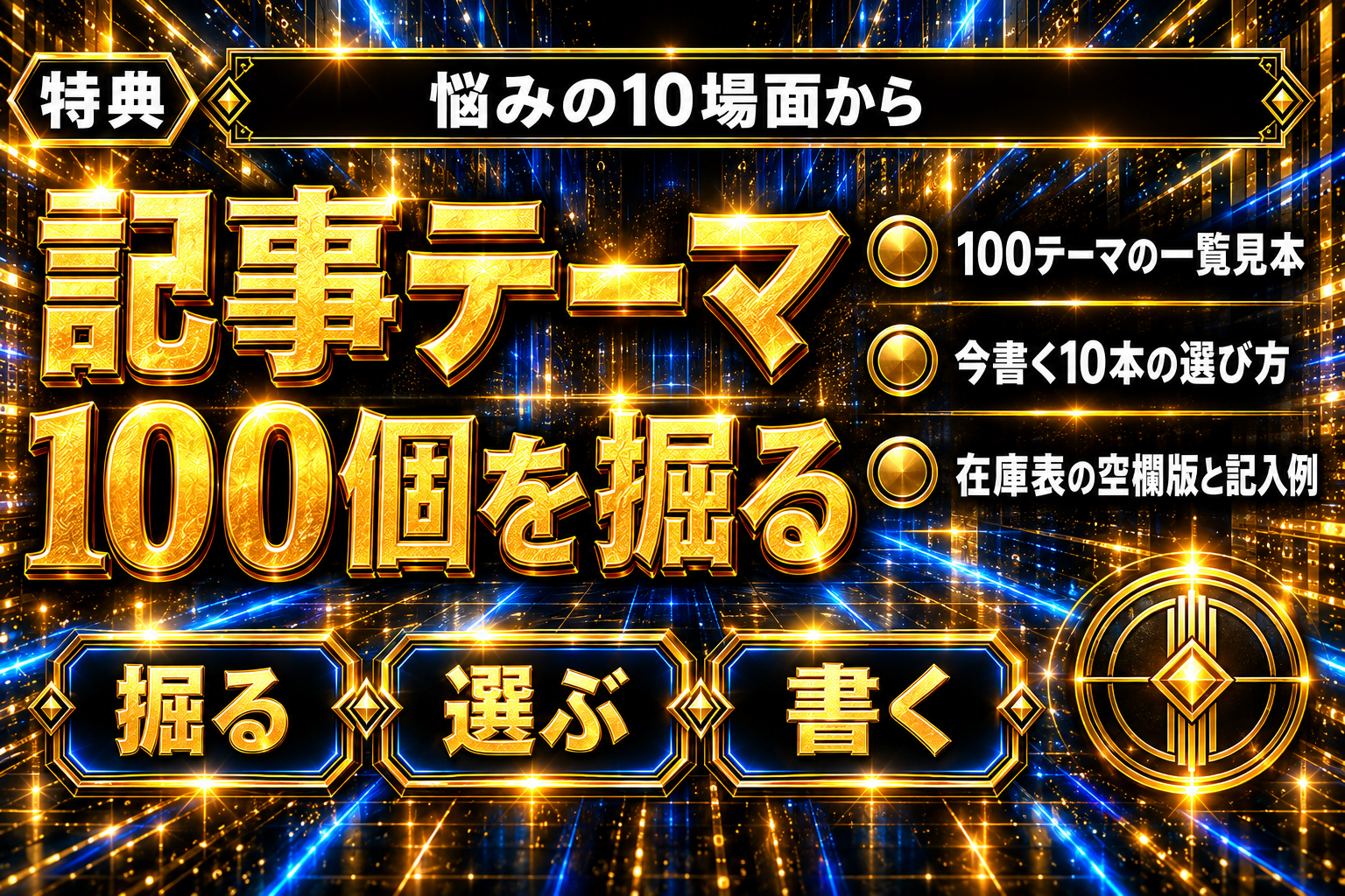 Claudeでブログ記事テーマ100個を作る発想プロンプト【悩み起点】の表紙