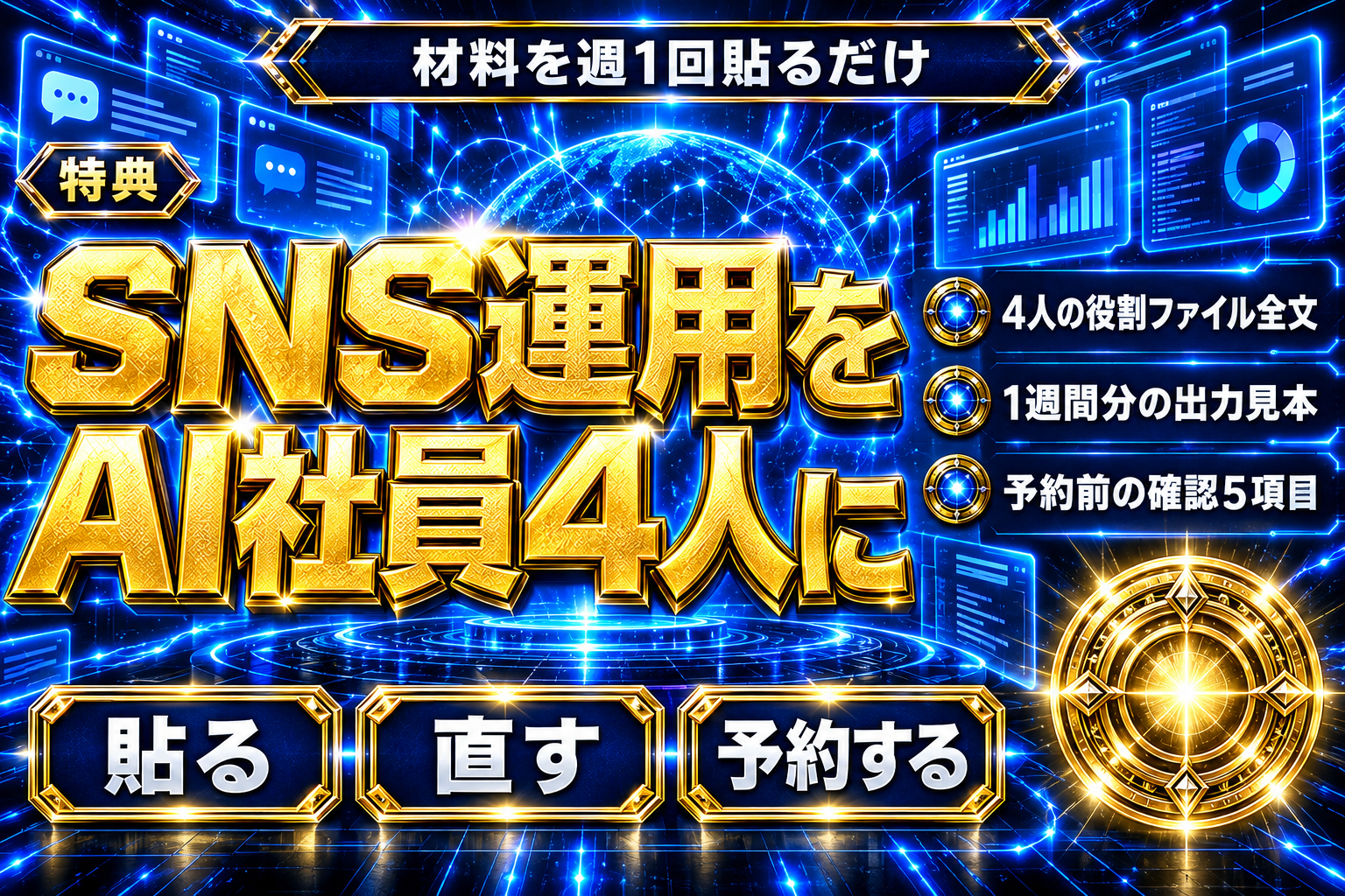 Claude CodeでSNS運用をAI社員4人に丸投げする自動化マニュアルの表紙