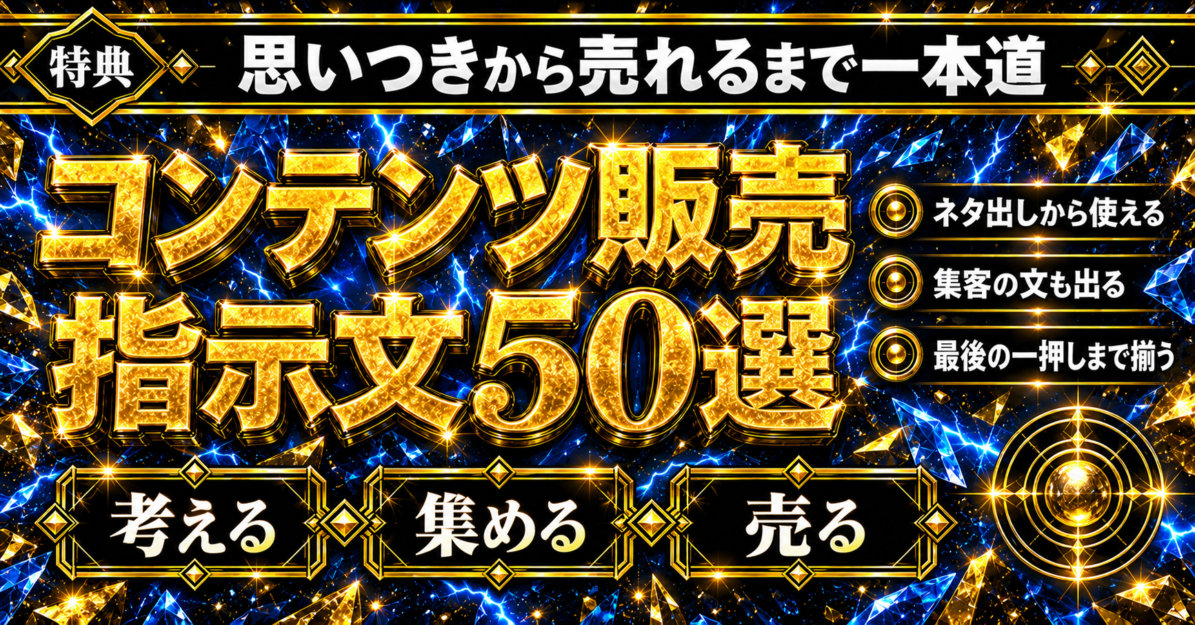 アイデア出し・note集客・成約までコンテンツ販売プロンプト50選の表紙